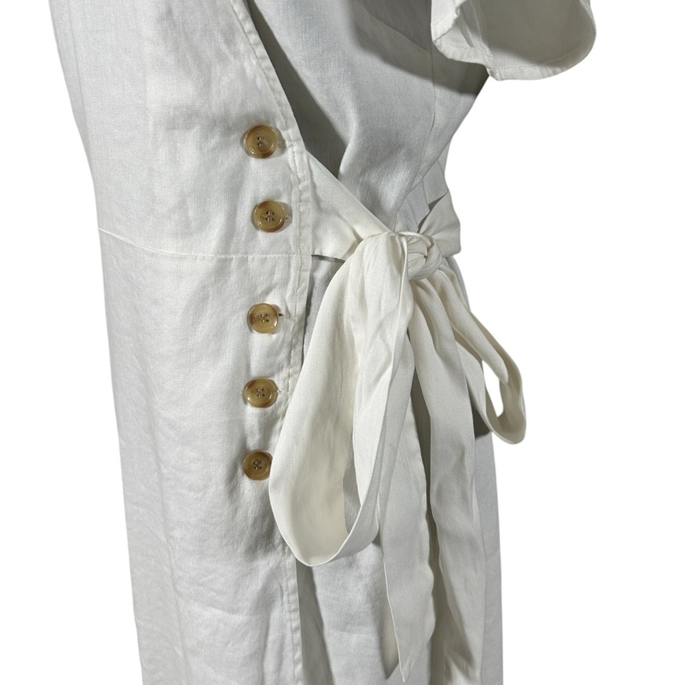 NWT Alp N Rock Thalia Wrap Linen Blend Dress White Size M - Picture 5 of 12